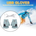 thumbnail image 4 of Guantes calefactables eléctricos USB, manoplas ajustables de 2 lados para ciclismo, esquí (verde) Ehuebsd Para estrenar, 4 of 8