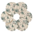 thumbnail image 4 of 6 Pcs Drink Coasters with Holder 3.94in Woven Coasters for Drinks Vintage Christmas Winter Scene Coaster Set for Protection Table, 4 of 7