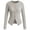 Grey, variant on Women's Round Neck Slim Fitted Button Up Long Sleeve Ribbed Knit Cardigan Sweater Jacket, Lightweight Soft Skin-Friendly Business Casual Work Layering for Fall Winter Daily Beige