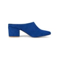 thumbnail image 3 of BLISSFUL STEP Women's Slides Block High Heels Slip on Pointed Toe Slide Mules Royal Blue 8.5, 3 of 8
