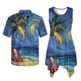 thumbnail image 2 of Psesaysky Octopus Palm Print Midi Dress for Women,Summer Aloha Shirts for Men Husband and Wife Matching Clothes Couple Hawaiian Luau Outfits Sets Tunic Dress or Shirt,Starry Sky Print, 2 of 7
