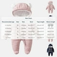 thumbnail image 3 of Baby Toddler Girls Boys Winter Hooded Romper Snowsuit Booties Cotton Jumpsuit Outfits Dark Blue 6-9 Months, 3 of 6