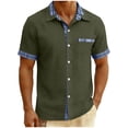thumbnail image 5 of Cmfcve Mens Short Sleeve Button Down Shirts Casual Wrinkle Resistant Dress Shirt Plaid Collar Summer Shirts, 5 of 5