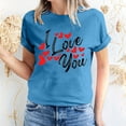 thumbnail image 1 of Pisexur T-shirt de la Saint-Valentin pour Femmes, Imprimé Amour, Manches Courtes, Col Rond, 1 of 5