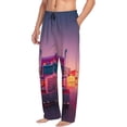 thumbnail image 2 of Balery Sunset Truck Highway print Men's Pajama Pants,Ultra Lightweight Pjs,Lounge Pant-Medium, 2 of 9