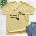 thumbnail image 2 of Kids Hey Gull Friend Shirt, Youth Kids Boy Girl T-Shirt, Seagull Shirt, Beach Shirt, Animal Pun Shirt, Yellow, Medium, 2 of 4