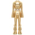 thumbnail image 6 of Aislor 70s Jumpsuit for Women Disco Costume Long Flared Sleeves Movie Star Flare Dance Hippie Rompers Gold XXL, 6 of 7