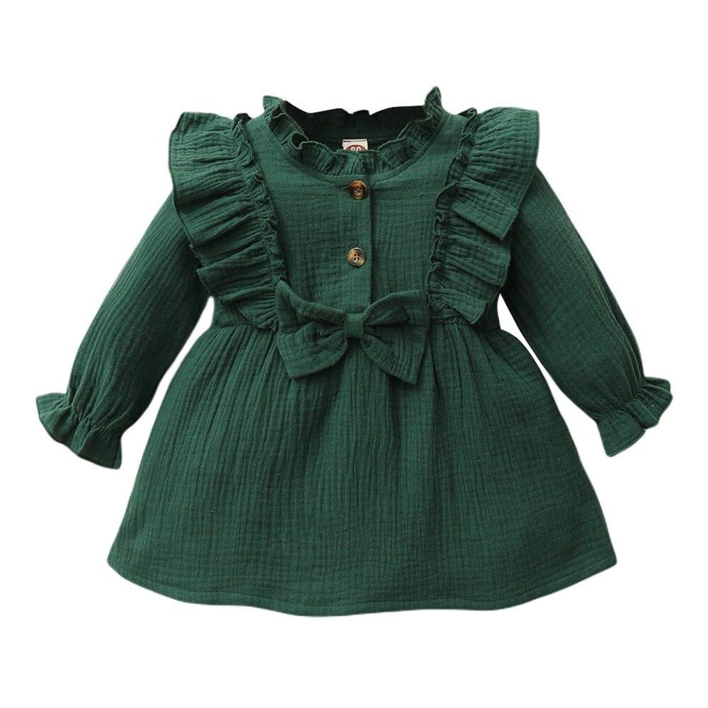Details about   Toddler Kids Baby Girls Long Sleeve Ruffle Dress Casual Birthday Party Dresses 