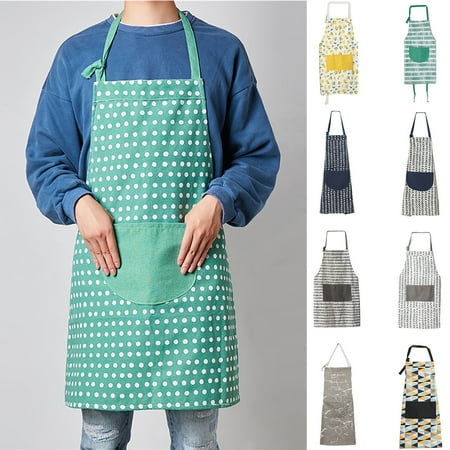 

Beechoice Kitchen Apron Kitchen Cooking Aprons Cotton Linen Waterproof Bib Kitchen Apron with Pockets Unisex BBQ Cooking Drawing Crafting Aprons for Women Chef