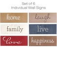 thumbnail image 4 of Excello Global Products Hanging Home Decor Sign with Sawtooth Hook and Jute Hanging Rope (Home, Family, Love, Laugh, Live, Happiness in Brown/Red/Navy Colorway) - EGP-HD-0356, 4 of 6