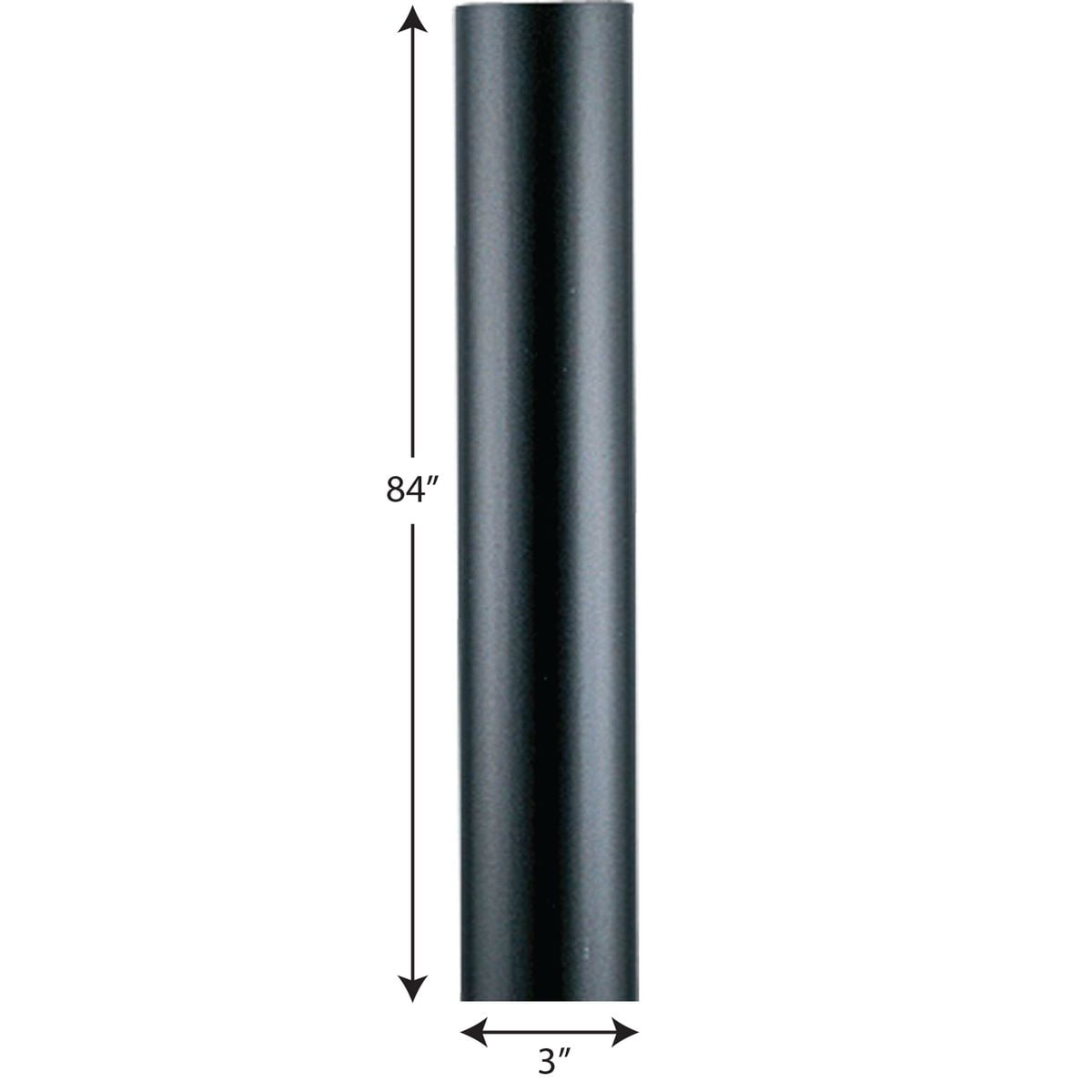 Progress Lighting P5390 7 Foot Aluminum Outdoor Light Post - Black