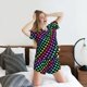 thumbnail image 5 of Balery Rainbow Hearts Conjunto de Pijama para Mujer con Estampado, Dos Piezas de Manga Corta y Shorts, Ropa de Dormir Suave con Cuello Redondo y Bolsillos-Medium, 5 of 6