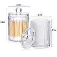thumbnail image 2 of Fymlhomi Holder Dispenser for Cotton Ball Swab, Cotton Round Pads, Cup Dispenser for 3 OZ Cup, Clear Acrylic Jar with Lid, Bathroom Canister Storage Vanity Makeup Organizer 2 Pack, 2 of 5