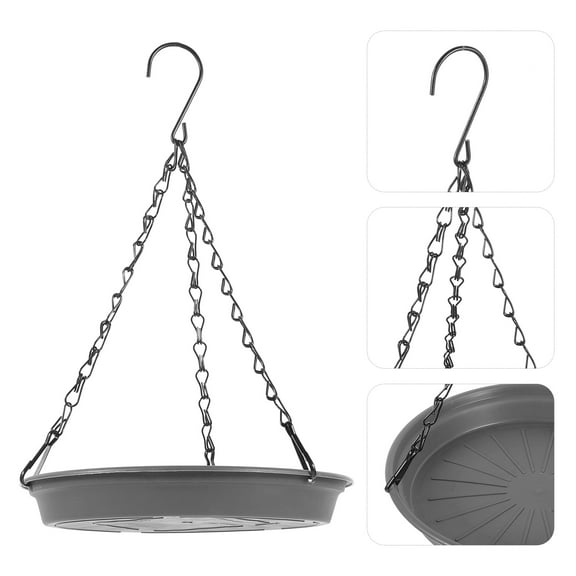 HONITANO 1Set Dark Grey Plastic Bird Feeder Tray for Small Birds in Gardens and Outdoor Areas