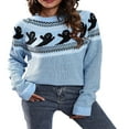 thumbnail image 1 of Femmes Halloween Pull Décontracté Tricoté Fantôme Col Rond Manches Longues Raglan Pull pour les Femmes, 1 of 4