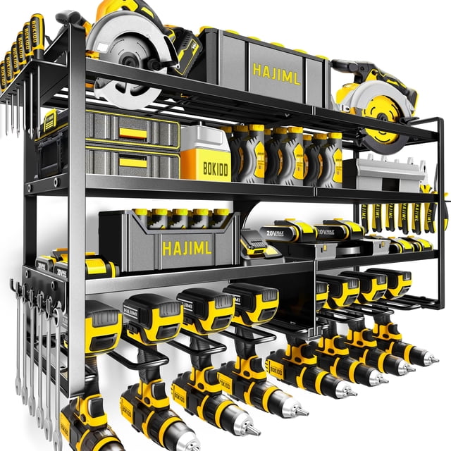 Organizador de Herramientas Eléctricas para Pared Kodreat 4 Niveles con 8 Soportes para Taladro