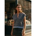 thumbnail image 6 of LMLYSoH Womens Knit Sweater Vest Sleeveless Round Neck Button Up Striped Tops for Casual Streetwear, 6 of 8