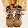 thumbnail image 2 of Modisza Women's Suede Loafers Wide Round Toe Comfortable Walking Shoes Ladies and Students Fall Trendy Lace Up Work Falt Shoe Brown Size 5.5, 2 of 7