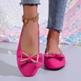 thumbnail image 6 of Women's Casual Loafers Flats, Soft Sole Comfortable Shoes, Metallic Bow Accent, Cushioned Insole, Slip-On Design, Indoor Outdoor Wear, Everyday Office and Leisure Shoes Hot Pink G, 6 of 9