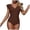 Coffee, variant on COMVALUE Women 2026 Tummy Control Color Block Ruffle Sleeve Bathing Suit Full Coverage Slimming Swimsuits Swimwear (M, Army Green)