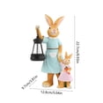 thumbnail image 3 of AURIGATE Easter Solar Lighted Resin Rabbit Family Statues, Lantern-Holding Bunny Garden Figurines, Festive Spring Outdoor Patio Decor, 3 of 6