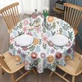 thumbnail image 3 of Colorful Daisy Flower Floral Pattern Round Tablecloth 60"x60",Wrinkle Wipeable Table Cloth for Kitchen Dining Room Picnic Patio Party, 3 of 6