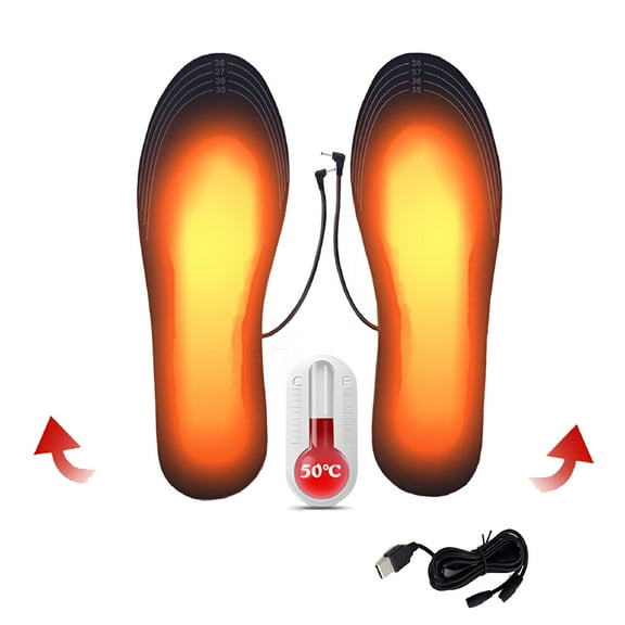 HIBIBUD Heating Insoles USB Heated Insoles Electric Powered Heating Shoes Insoles Warm Socks Feet Heater Washable Pad