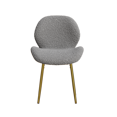 thumbnail image 6 of Tcbosik Upholstered Teddy Chairs Set of 2, Modern Dining Chair with Metal Legs for Kitchen, Easy Assembly, Grey, 6 of 9