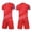 Red, variant on ITSAME Girls Football Training Outfits Breathable V-Neck Top and Shorts Set Kids Soccer Uniform 2-Piece Red Size 6