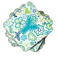thumbnail image 2 of Carolines Treasures CJ2006-YFC Letter Y Flowers And Butterflies Teal Blue Foam Coasters- Set Of 4, 2 of 3