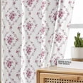thumbnail image 3 of 2 Panels Pink Floral Grommet Curtains, 52x84 Inch Vintage Rose Print Light Filtering Window Drapes for Home Decor, 3 of 7