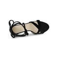 thumbnail image 4 of BLISSFUL STEP Women's Velvet Lace-Up Clear Block Heel Sandals Black (Size 10), 4 of 8