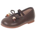thumbnail image 3 of Viluyesy Girls' Spring Summer Flat Leather Shoes - Soft Sole Bowknot Casual Dress School Party Mary Jane Pumps Brown Size 7, 3 of 8
