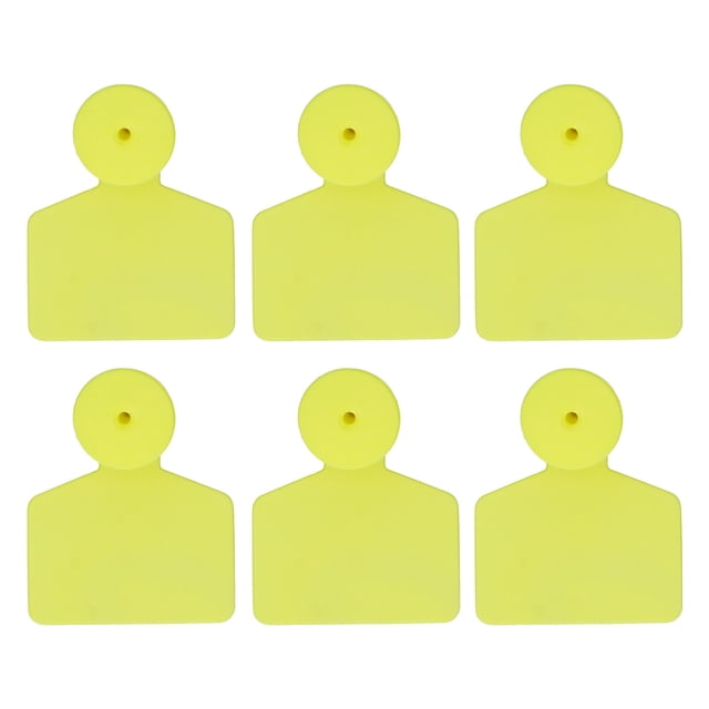 Etiquetas en blanco para terneros Jadeshay 100 piezas Etiqueta de oreja de identificación de Ganado Amarillo