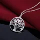 thumbnail image 3 of Collar con colgante de árbol de la vida de plata de ley 925 para mujer, regalo de joyería de compromiso de boda, 3 of 5