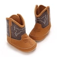 thumbnail image 5 of Emy Dola Unisex Baby Boots Newborn PU Leather Cowboy Booties Soft Sole Nonslip Crib Shoes Infant Boys Girl Western Boots 12-18 Months, 5 of 7