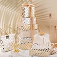 thumbnail image 6 of Gold Wrapping Paper Roll - Mini Roll - 3 Rolls - 17 Inch X 120 Inch Per Roll - Gold Foil Birthday Wrapping Paper with Polka Dots Stripes Geometry for Wedding, Christmas, Party, 6 of 8