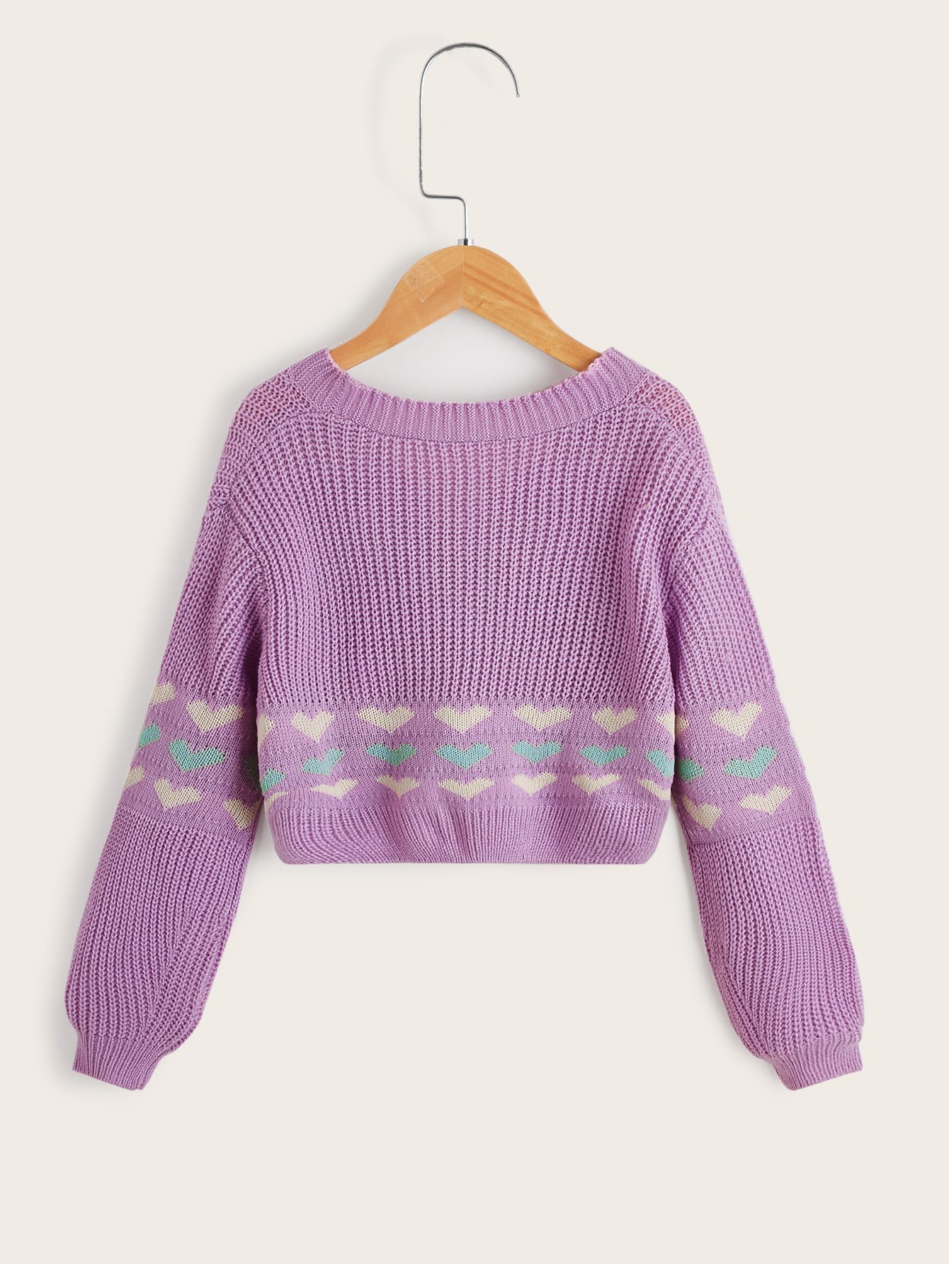 Casual Girls Heart Pattern Drop 