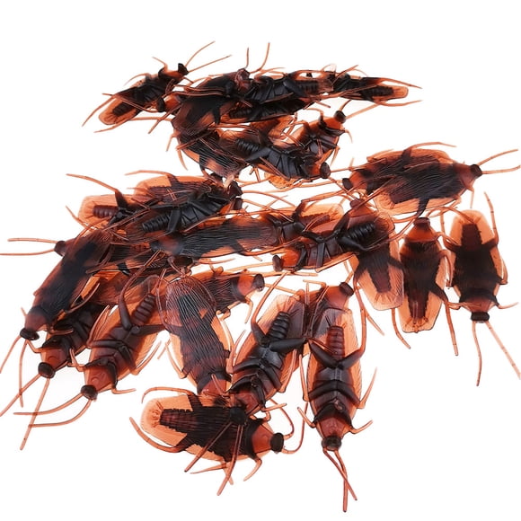 SHISUYAN 100 Pcs Faux Cafards en Plastique Réalistes Insectes Réalistes Faux Cafards Nouveauté Insectes