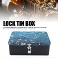 thumbnail image 2 of Lock Tinplate Box Vintage Iron Storage Case Portable Compact Multifunctional Tin Box with Lid for Home Kitchen Office, 2 of 5