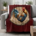 thumbnail image 2 of Farm Rooster Blanket Soft Cozy Warm Throw Blanket for Couch, Plush Fuzzy Flannel Fleece Blankets for Sofa, Boho Farmhouse Animals Floral Pattern Bed Blankets Lightweight Gifts for Women, 50"x60", 2 of 9
