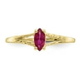 thumbnail image 4 of Auriga Fine Jewelry 10K Yellow Gold Polished Marquise-cut Genuine Ruby Birthstone Ring for Women Size 7, 4 of 6
