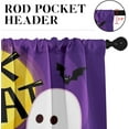 thumbnail image 5 of Cute Ghost Halloween Kitchen Curtains Pumpkin Funny Spooky Window Curtains Valance and Tier Set 36 Inch Rod Pocket Short Tier Curtain for Room, Cafe Kitchen Decor, 5 of 6