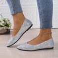 thumbnail image 5 of YOUYEDIAN Flat Shoes for Women Spring Fall Dressy Loafers Slip on Non Slip Comfortable Walking Shoes Office Closed Toe Orthopedic Shoes (Silver), 5 of 9