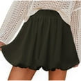 thumbnail image 2 of Jinhomg Womens Bubble Mini Skirt Cute Ruffled Hem Pleated Skirts Casual Comfy Elastic High Waist Summer Skirt 2025 Fashion Going Out Y2k Skirt Army Green M, 2 of 4