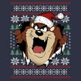 thumbnail image 2 of Junior's Looney Tunes Taz Ugly Christmas Sweater Print Cowl Neck Sweatshirt, 2 of 4