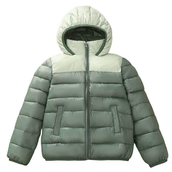 GYUJNB Boys Color Down Padded Jacket Warm Winter Hooded Coat for Children Lightweight Insulated Outerwear,Size:15-16 Years