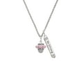thumbnail image 2 of Delight Jewelry Silvertone Crystal Pink Spinner Silvertone Be Strong and Courageous Bar Charm Necklace, 23", 2 of 4