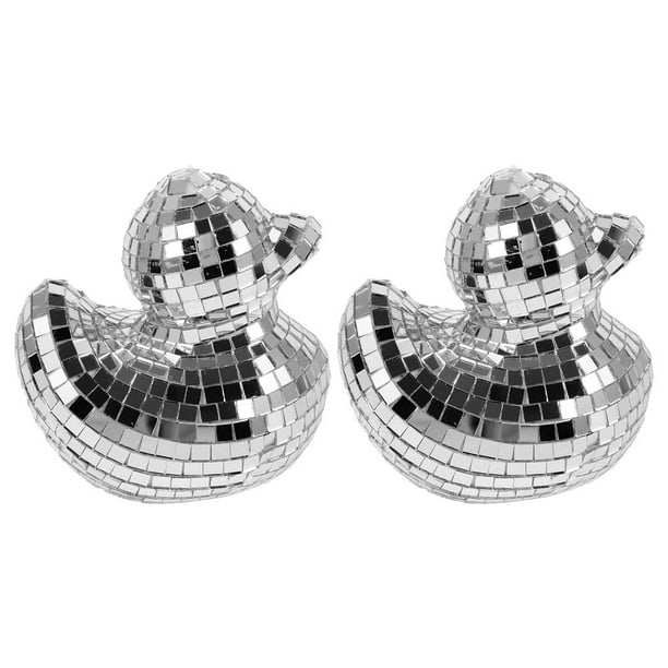 2 figuras de animales de discoteca para decoración de escritorio, adornos de pato para fiesta de discoteca