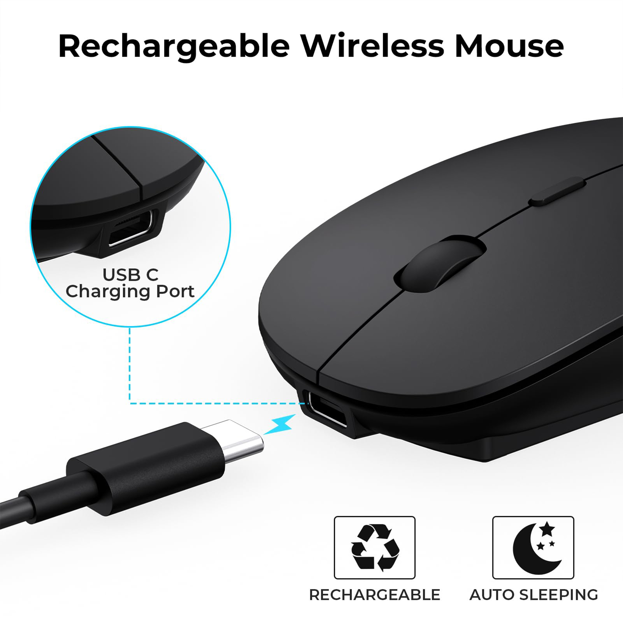 RaceGT USB-C Wireless Mouse, Rechargeable, Silent photo 3